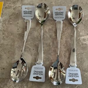Set of Four HAMPTON FORGE Stainless Steel Serving Spoons